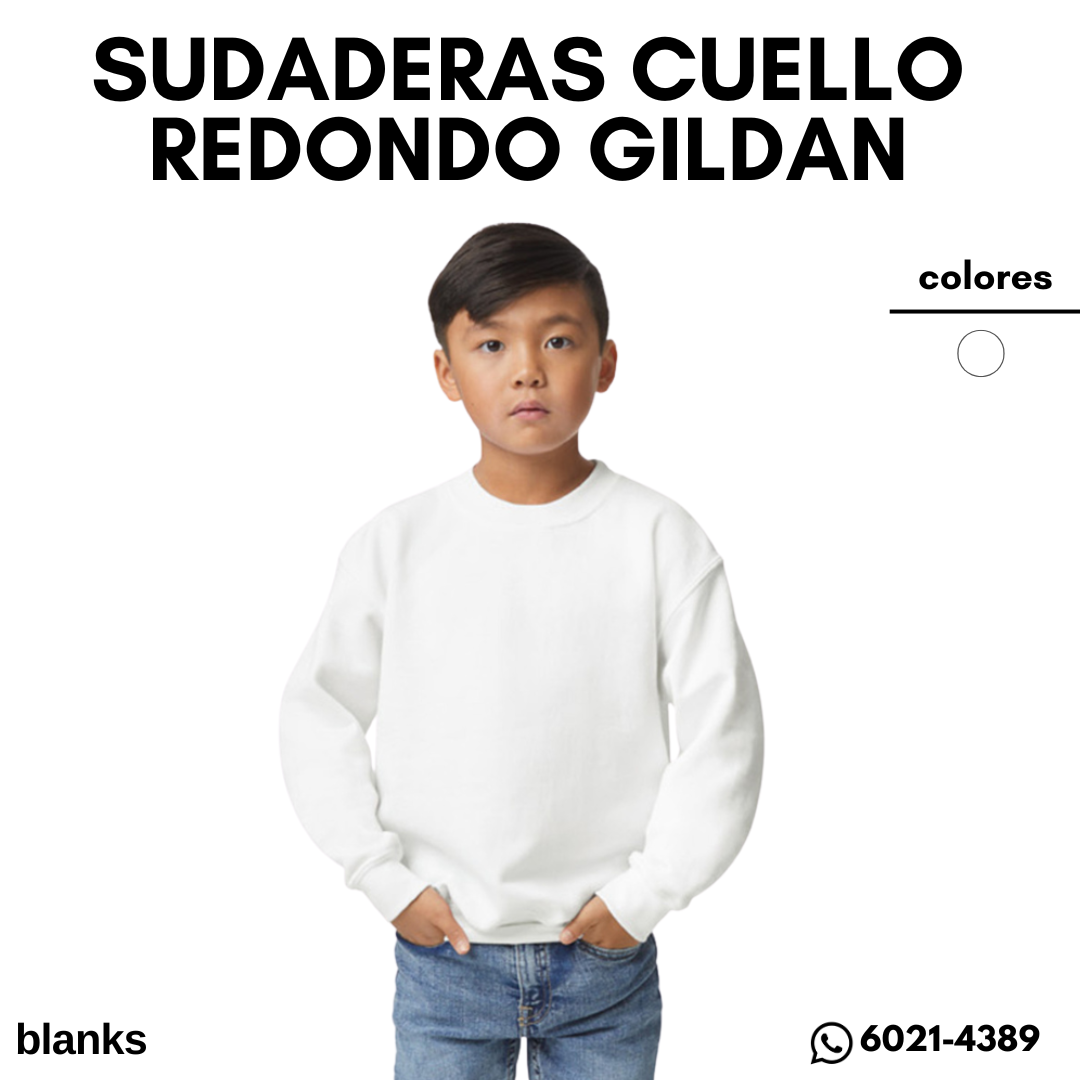 SUDADERA CUELLO REDONDO GILDAN NIÑO