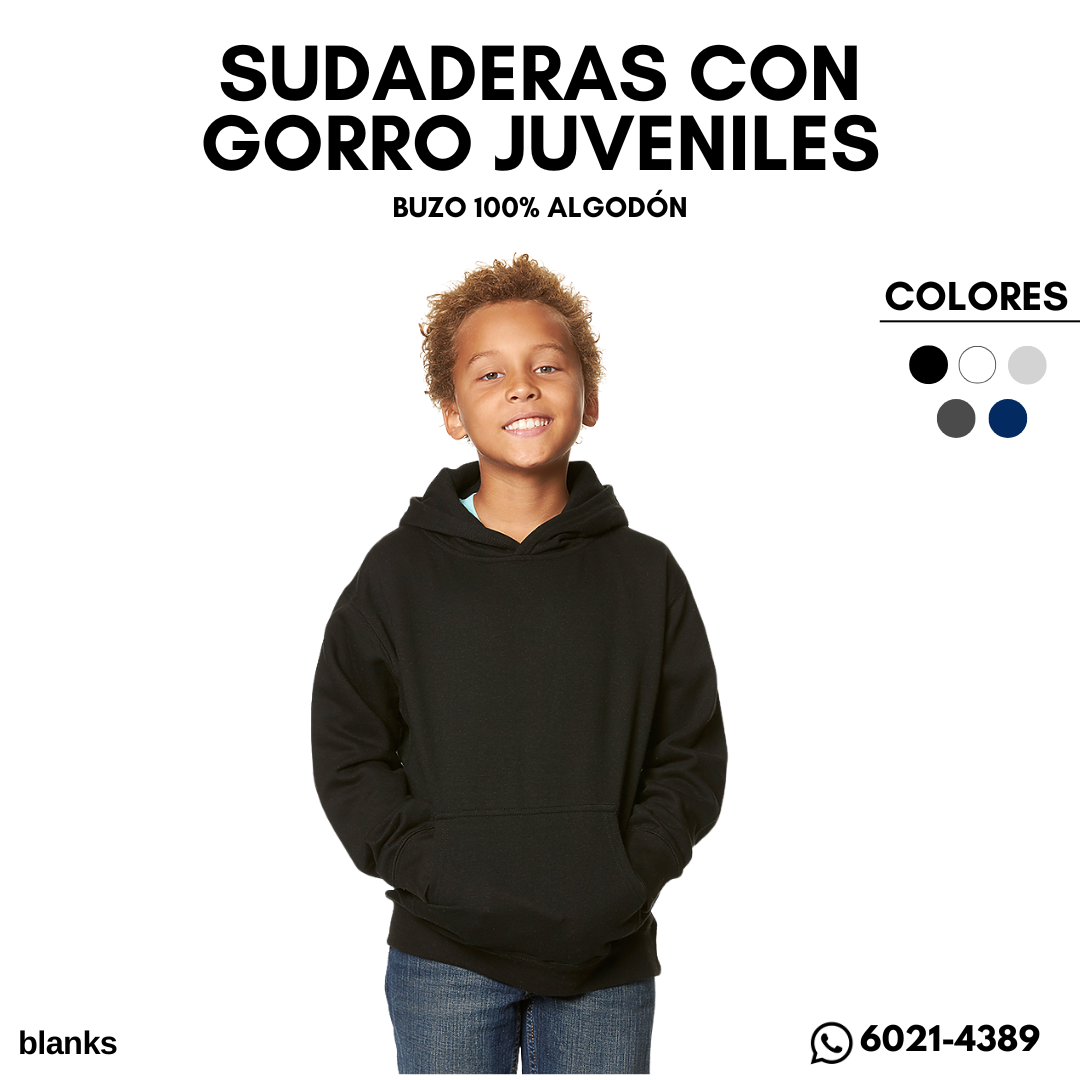 SUDADERA CON GORRO JUVENIL