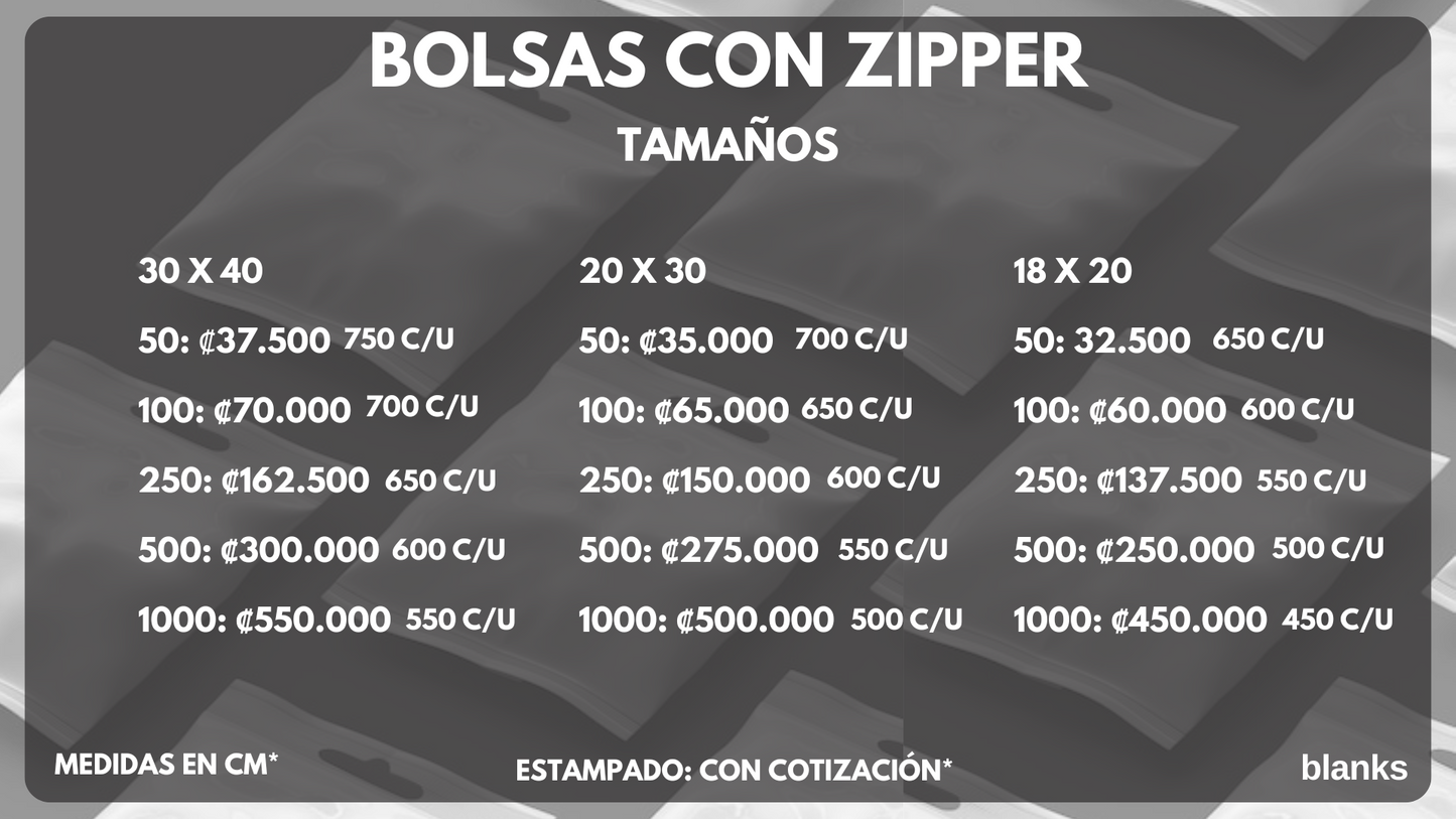 Bolsa con zipper